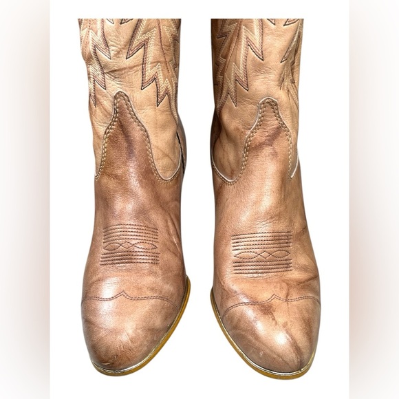 Jeenz Bootz | Women’s Vintage Leather Cowboy Heeled Boots - Picture 7 of 9